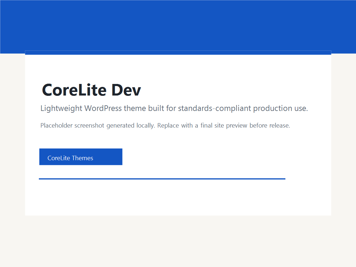 CoreLite Dev theme preview